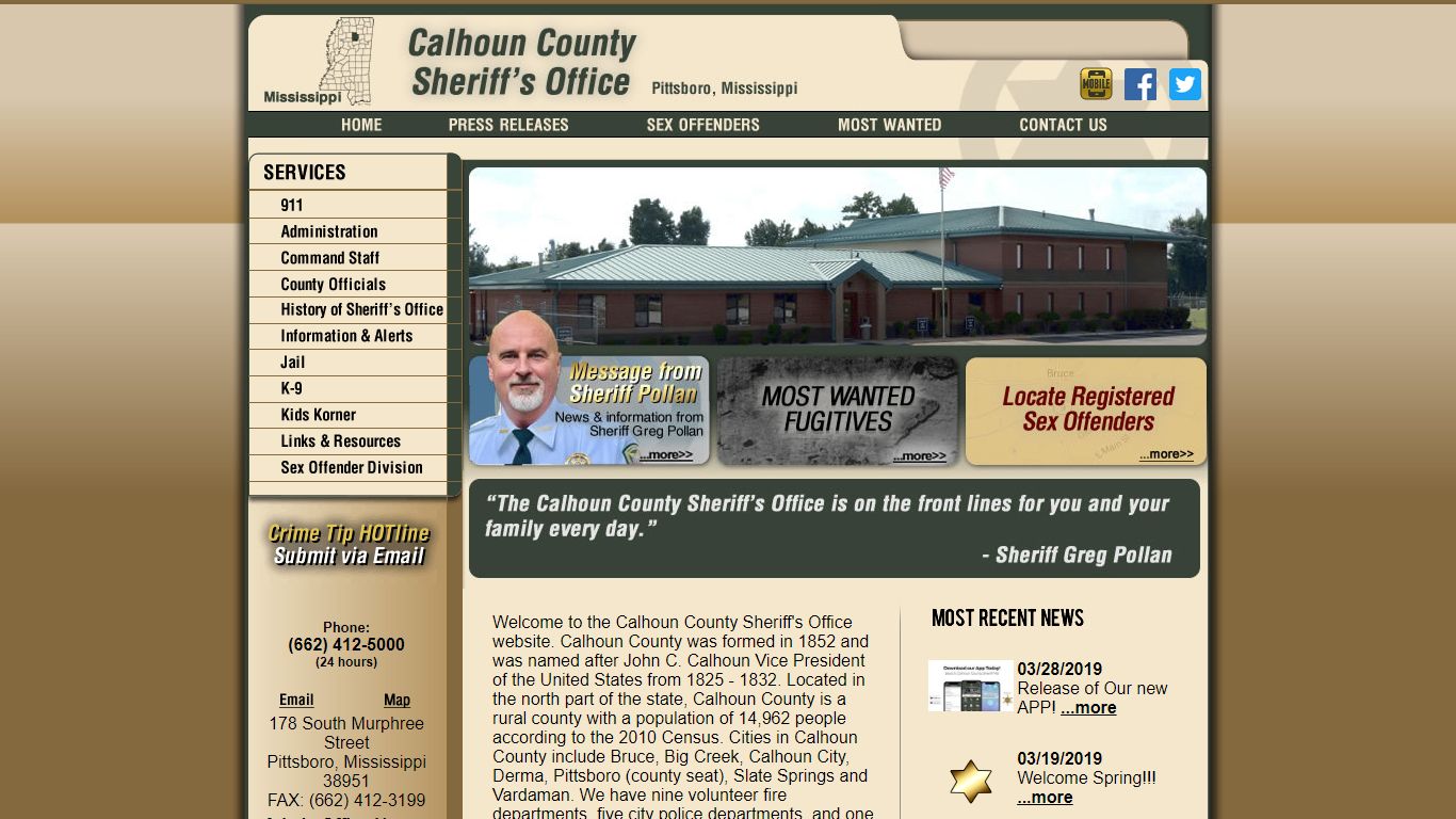 Jail - Calhoun County Sheriff MS